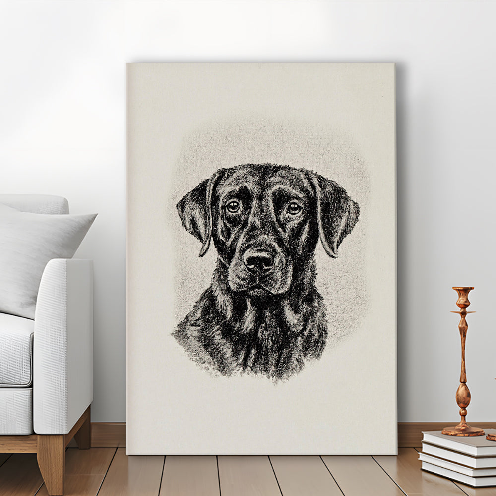 Vintage Dog Sketch of Dogs Print Yourself Antique Dog Black Lab Portrait Vintage Pet