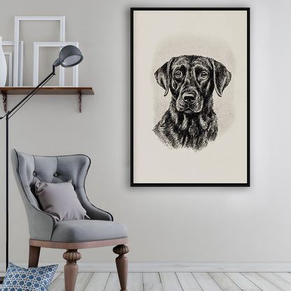 Vintage Dog Sketch of Dogs Print Yourself Antique Dog Black Lab Portrait Vintage Pet
