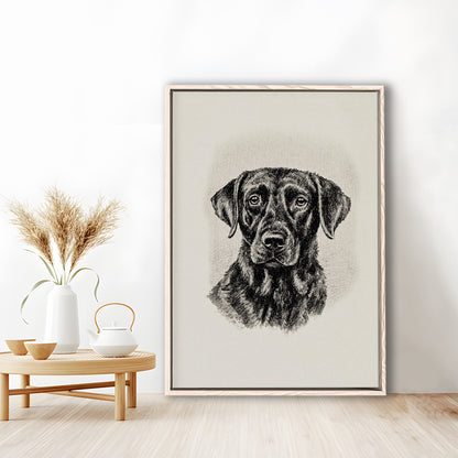 Vintage Dog Sketch of Dogs Print Yourself Antique Dog Black Lab Portrait Vintage Pet