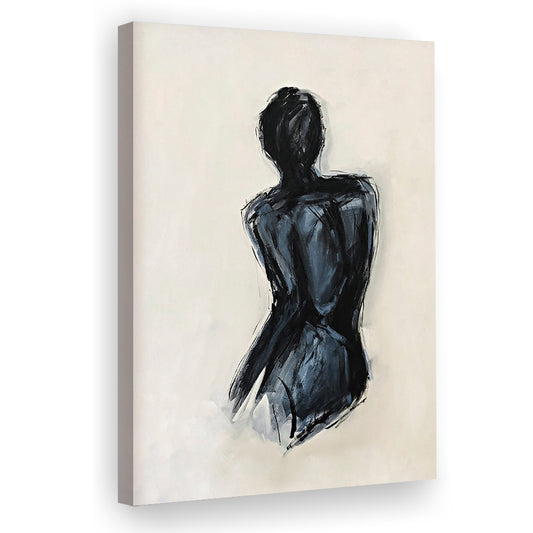 Vintage Female Figure Oil Painting Prints Minimalist Canvas Print Wall Art, Bathroom Decor Modern Wall Art, Figure Art
