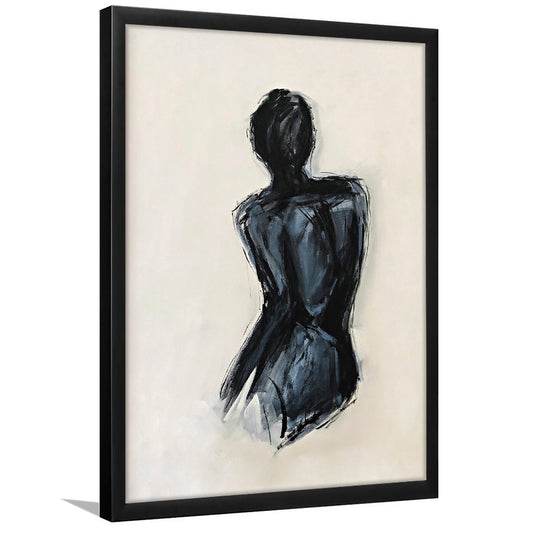 Vintage Female Figure Oil Painting Prints Minimalist Framed Art Print Wall Decor, Bathroom Decor Modern Wall Art, Figure Art