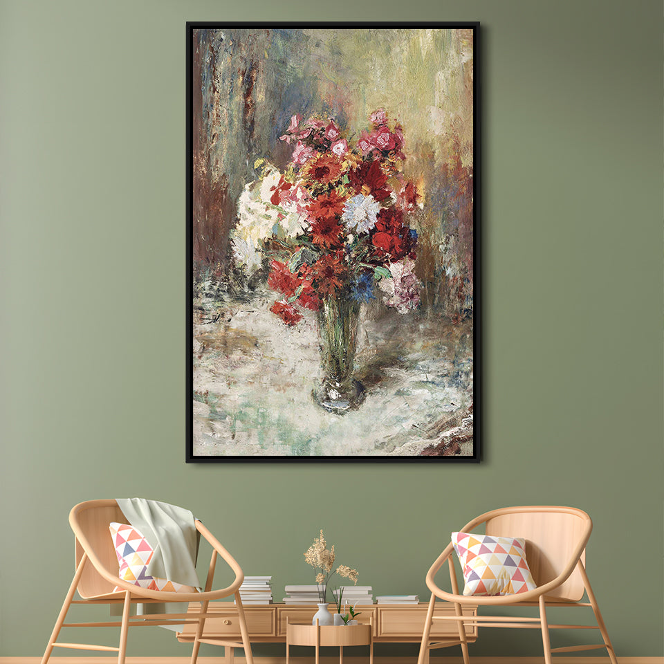 Vintage Floral Wall Art Print, Botanical Framed Canvas Print Wall Art