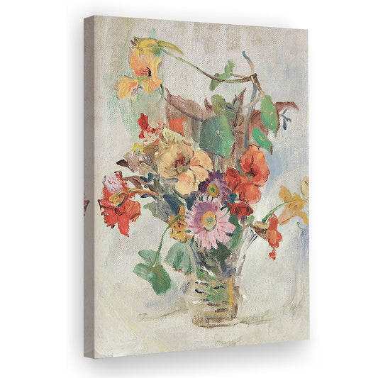 Vintage Floral Wall Art Print, Farmhouse Decor Canvas Print Wall Art