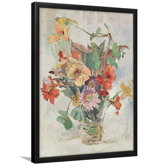 Vintage Floral Wall Art Print, Farmhouse Decor Framed Art Print Wall Decor