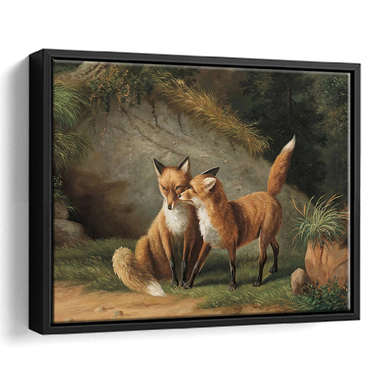 Vintage Fox Oil Painting Antique Animal Modern Farmhouse Decor Rustic Cottage Core Animal Wall Decor