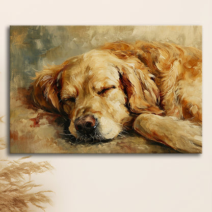 Vintage Golden Retriever Art Print Oil Painting Antique Art Gift For Dog Lovers, Canvas Print Wall Art, Wall Decor, Painting Canvas