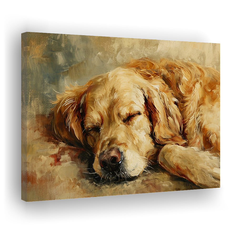 Vintage Golden Retriever Art Print Oil Painting Antique Art Gift For Dog Lovers, Canvas Print Wall Art, Wall Decor, Painting Canvas