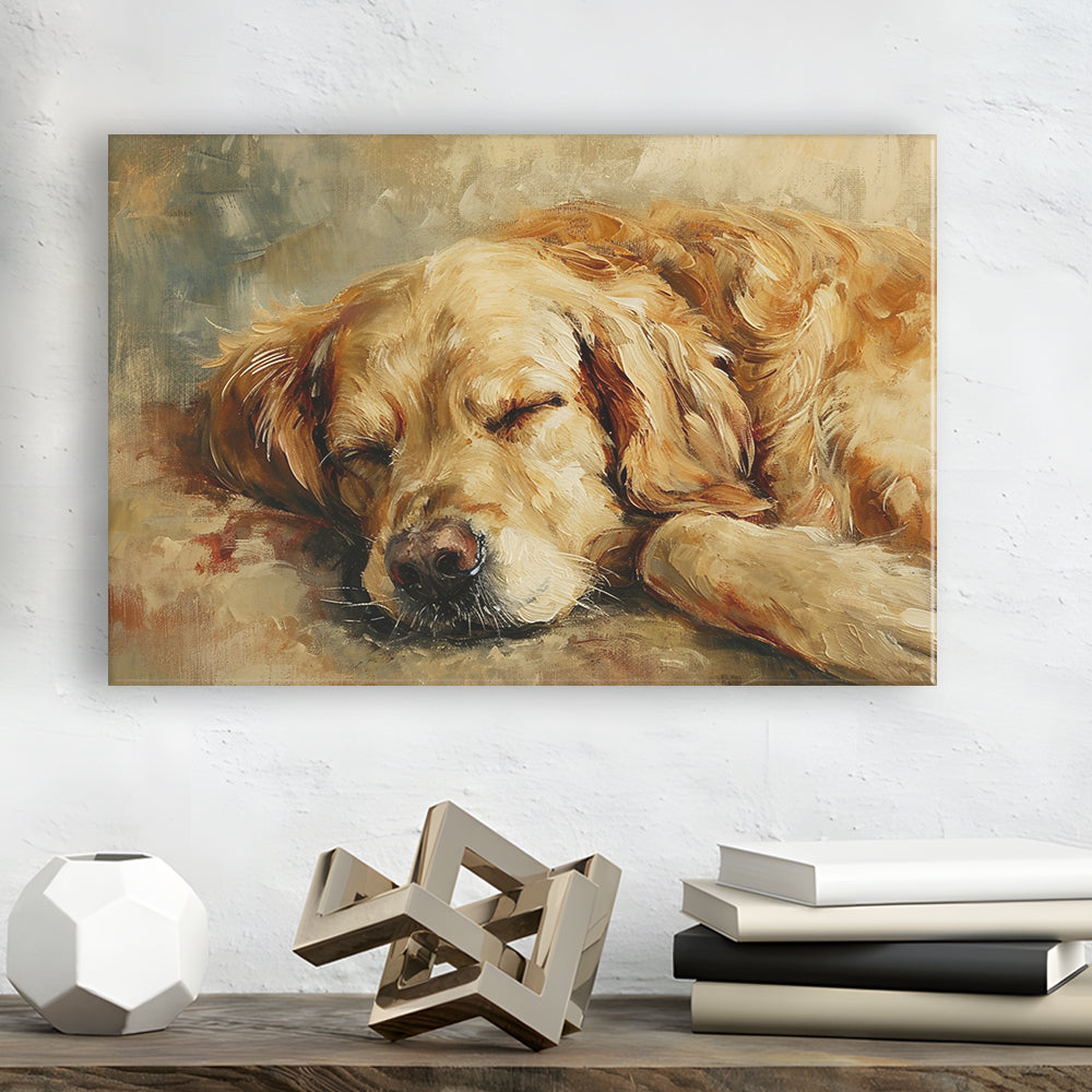 Vintage Golden Retriever Art Print Oil Painting Antique Art Gift For Dog Lovers, Canvas Print Wall Art, Wall Decor, Painting Canvas