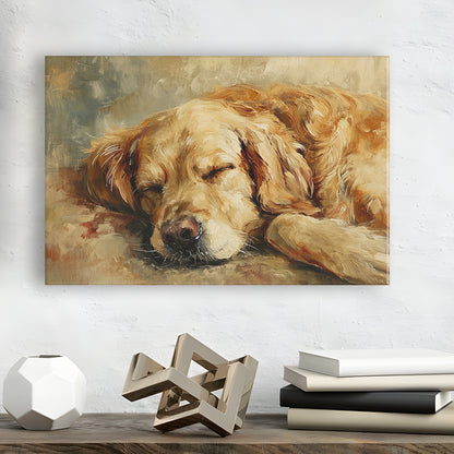 Vintage Golden Retriever Art Print Oil Painting Antique Art Gift For Dog Lovers, Canvas Print Wall Art, Wall Decor, Painting Canvas