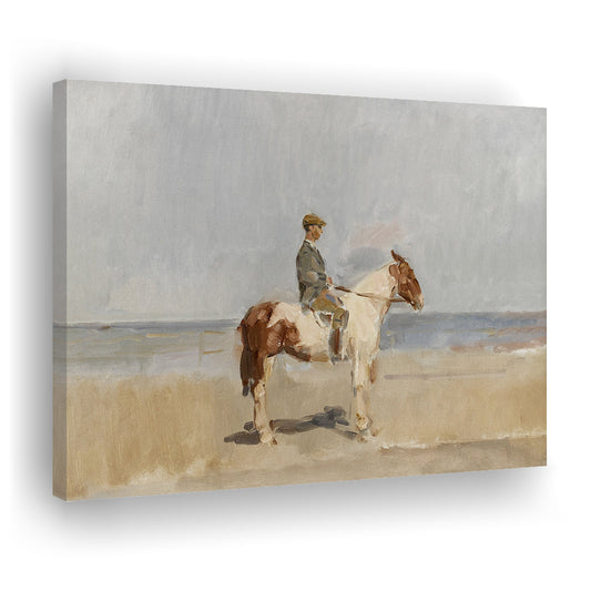 Vintage Horse Art Coastal Canvas Print Wall Art, Equestrian Canvas Print Wall Art, Aesthetic Room Decor