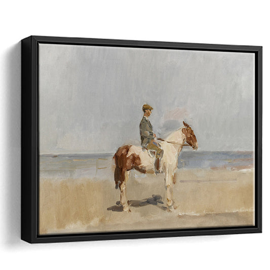 Vintage Horse Art Coastal Framed Canvas Print Wall Art, Equestrian Framed Canvas Print Wall Art, Aesthetic Room Decor