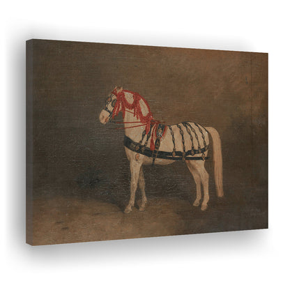Vintage Horse Oil Painting Antique Equestrian Art Dark Academia Rustic Fine Art