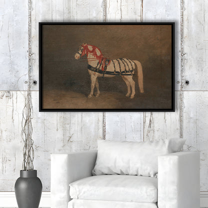 Vintage Horse Oil Painting Antique Equestrian Art Dark Academia Rustic Fine Art