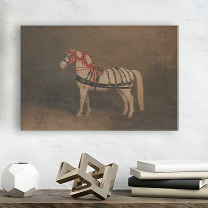 Vintage Horse Oil Painting Antique Equestrian Art Dark Academia Rustic Fine Art