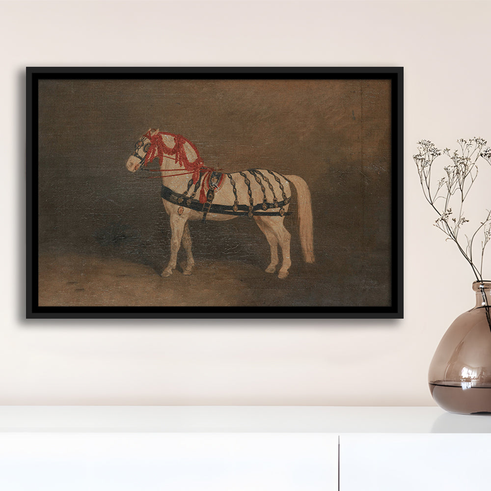 Vintage Horse Oil Painting Antique Equestrian Art Dark Academia Rustic Fine Art