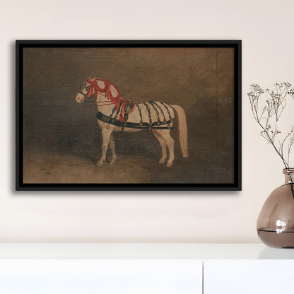 Vintage Horse Oil Painting Antique Equestrian Art Dark Academia Rustic Fine Art