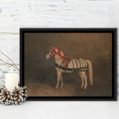 Vintage Horse Oil Painting Antique Equestrian Art Dark Academia Rustic Fine Art