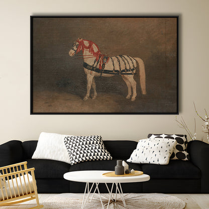 Vintage Horse Oil Painting Antique Equestrian Art Dark Academia Rustic Fine Art