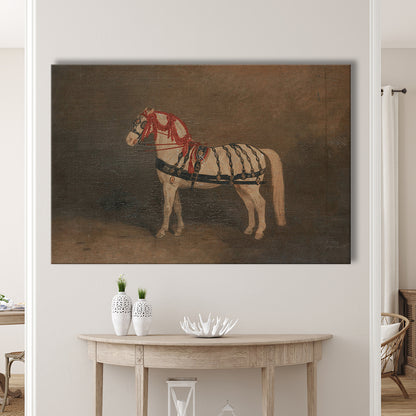 Vintage Horse Oil Painting Antique Equestrian Art Dark Academia Rustic Fine Art