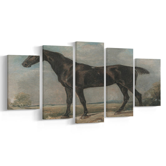 Vintage Horse Oil Painting Equestrian Mixed Canvas Print Wall Art,s Farmhouse Decor Gallery Mixed Canvas Print Wall Art