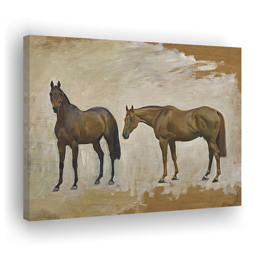 Vintage Horse Print Canvas Print Wall Art, Horse Art Wall Decor, Ready to hang