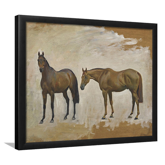 Vintage Horse Print Framed Art Print Wall Decor, Horse Art Wall Decor, Ready to hang