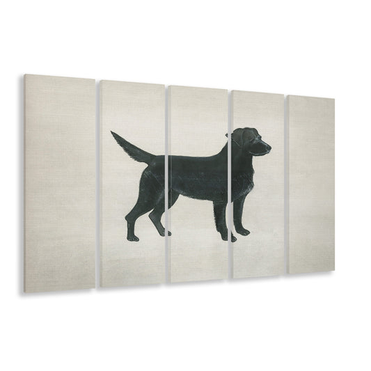 Vintage Labrador Dog 5 Panels Canvas Print Wall Art, Perfect Dog Mom Gift for Labrador Lovers, Farmhouse Wall Decor