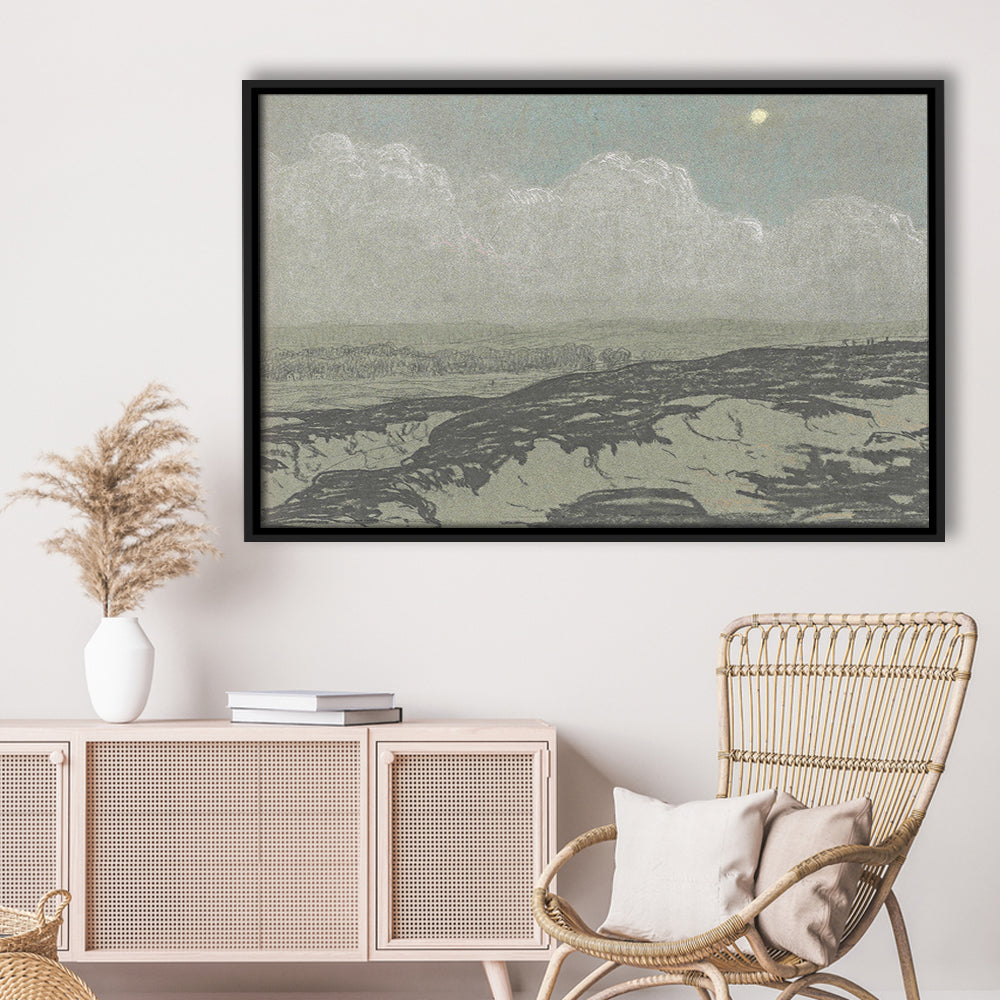 Vintage Landscape Art Framed Canvas Print Wall Art,Oil Painting Vintage Prints, Ready to hang