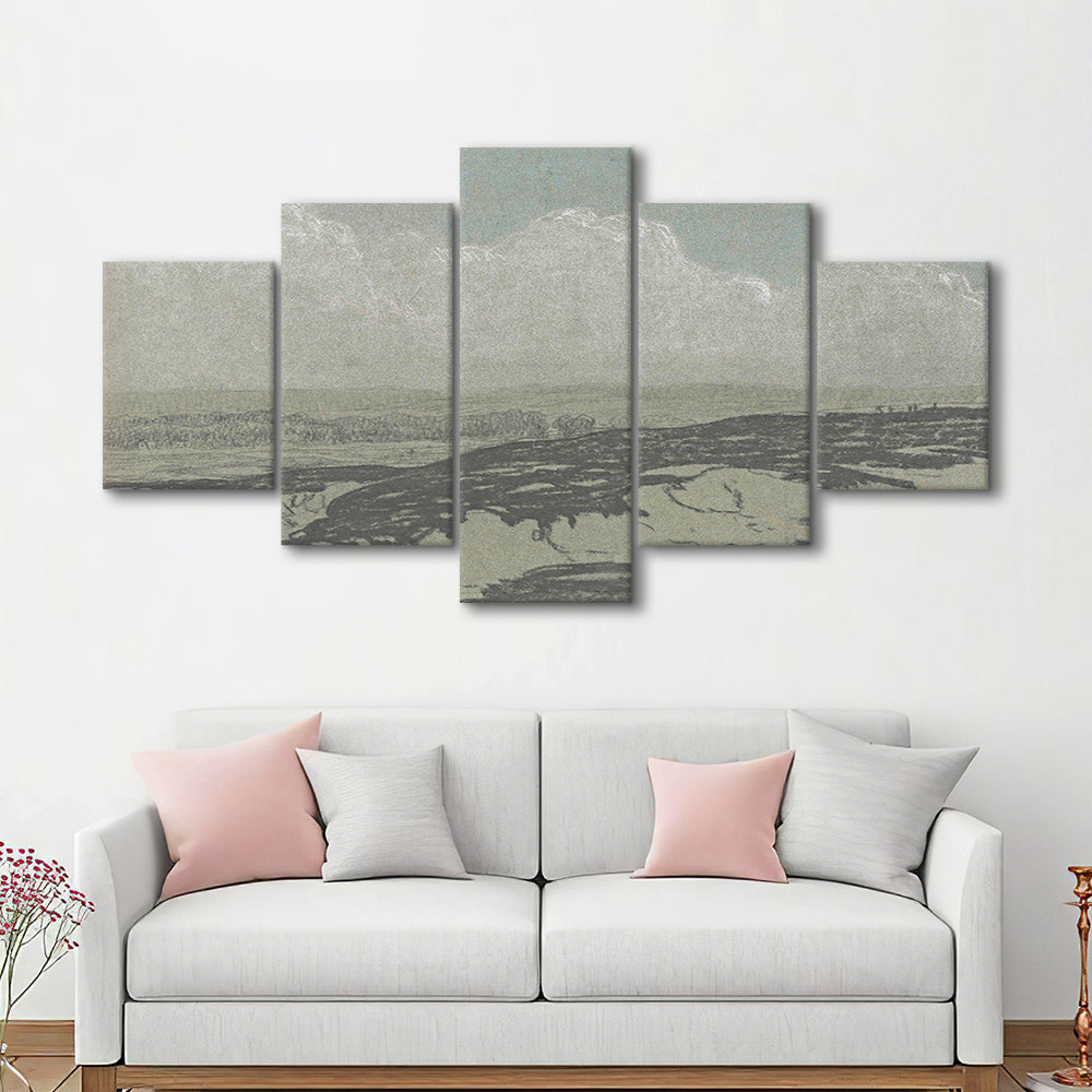 Vintage Landscape Art Mixed Canvas Print Wall Art,Oil Painting Vintage Prints, Ready to hang