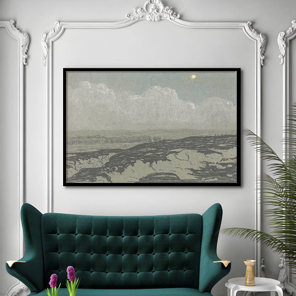 Vintage Landscape Art Framed Art Print Wall Decor,Oil Painting Vintage Prints, Ready to hang