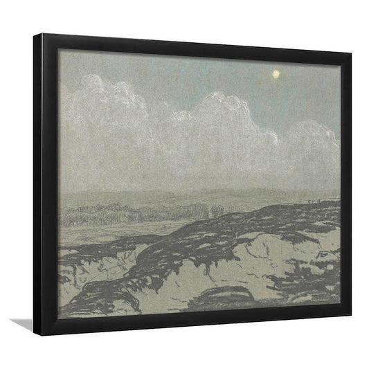 Vintage Landscape Art Framed Art Print Wall Decor,Oil Painting Vintage Prints, Ready to hang