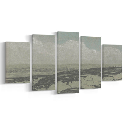 Vintage Landscape Art Mixed Canvas Print Wall Art,Oil Painting Vintage Prints, Ready to hang