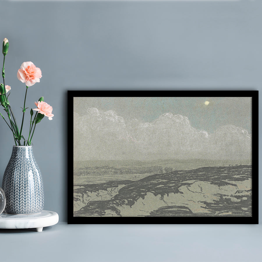 Vintage Landscape Art Framed Art Print Wall Decor,Oil Painting Vintage Prints, Ready to hang