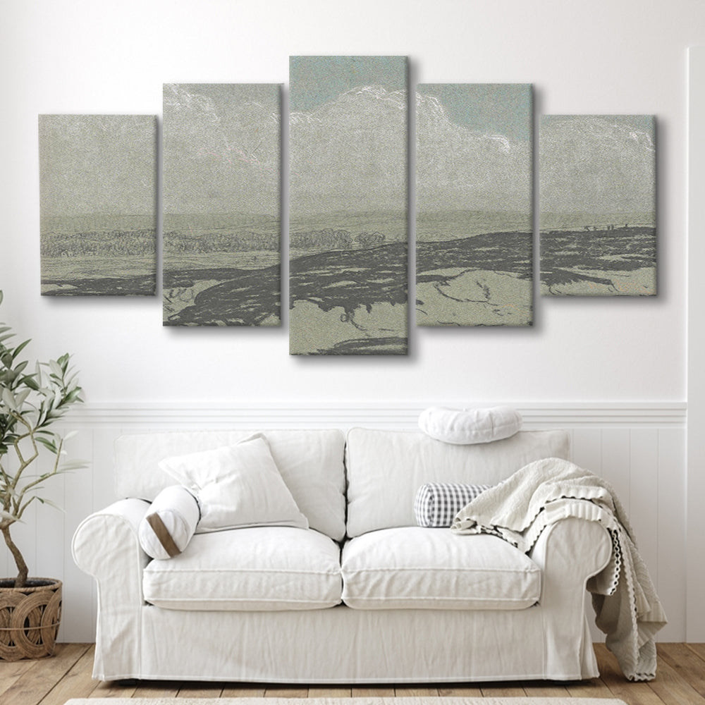 Vintage Landscape Art Mixed Canvas Print Wall Art,Oil Painting Vintage Prints, Ready to hang