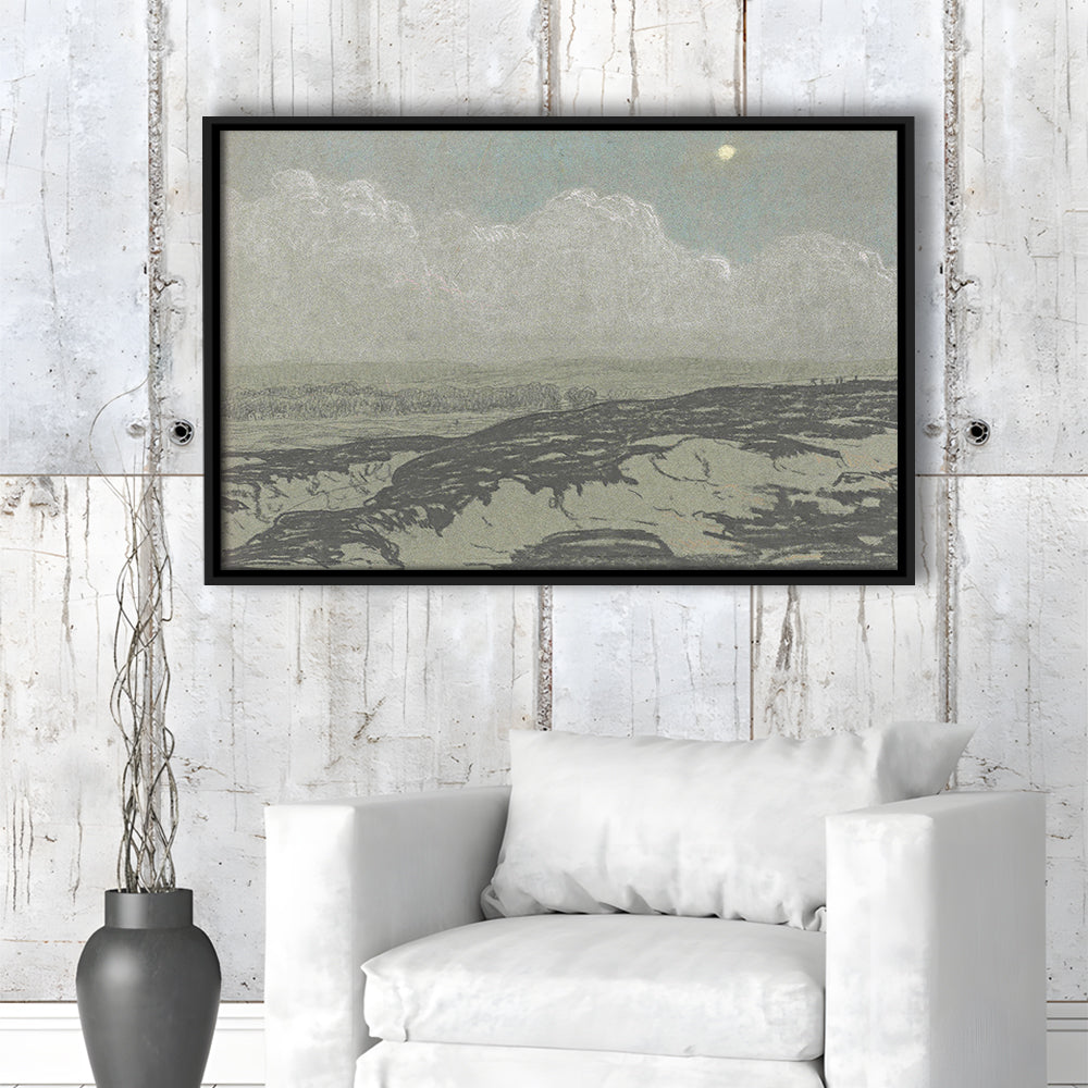 Vintage Landscape Art Framed Canvas Print Wall Art,Oil Painting Vintage Prints, Ready to hang