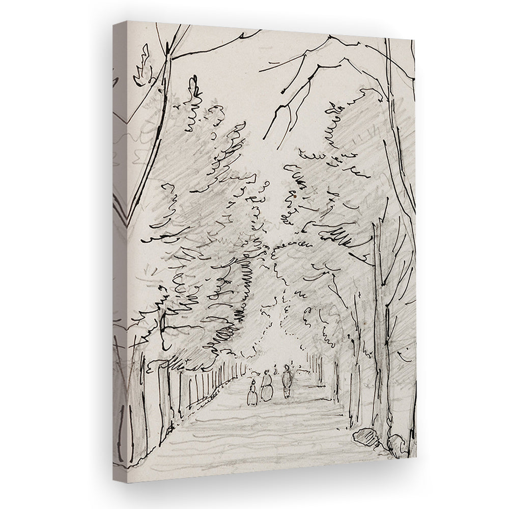 Vintage Landscape Prints Landscape Sketch Vintage Canvas Print Wall Art