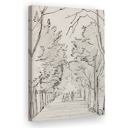 Vintage Landscape Prints Landscape Sketch Vintage Canvas Print Wall Art