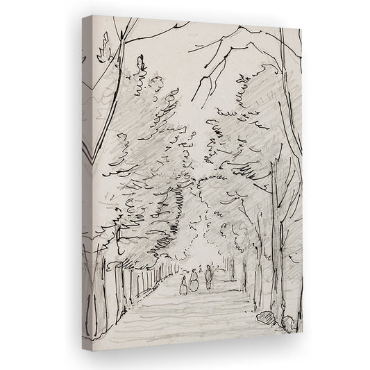 Vintage Landscape Prints Landscape Sketch Vintage Canvas Print Wall Art