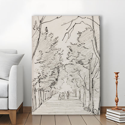 Vintage Landscape Prints Landscape Sketch Vintage Canvas Print Wall Art