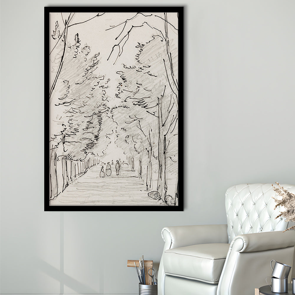 Vintage Landscape Prints Landscape Sketch Vintage Framed Art Print Wall Decor