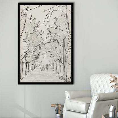 Vintage Landscape Prints Landscape Sketch Vintage Framed Art Print Wall Decor