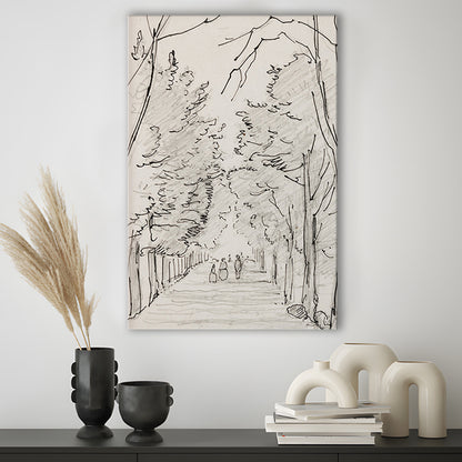 Vintage Landscape Prints Landscape Sketch Vintage Canvas Print Wall Art