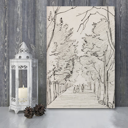 Vintage Landscape Prints Landscape Sketch Vintage Canvas Print Wall Art