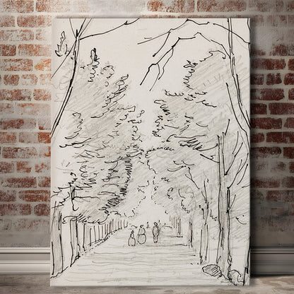 Vintage Landscape Prints Landscape Sketch Vintage Canvas Print Wall Art