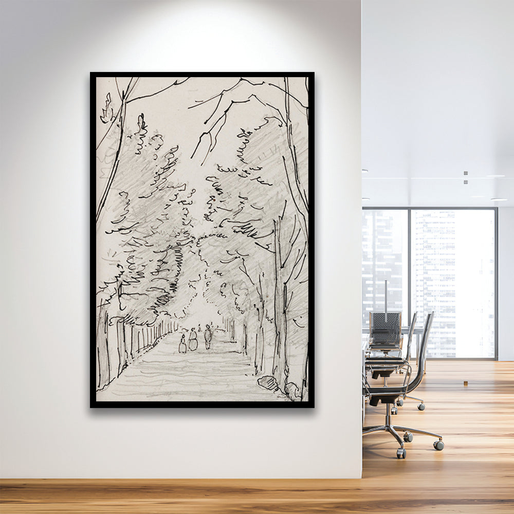 Vintage Landscape Prints Landscape Sketch Vintage Framed Art Print Wall Decor