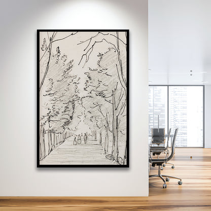 Vintage Landscape Prints Landscape Sketch Vintage Framed Art Print Wall Decor