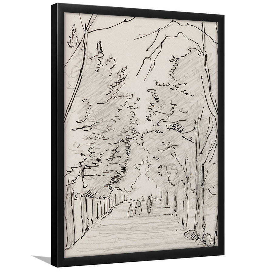 Vintage Landscape Prints Landscape Sketch Vintage Framed Art Print Wall Decor