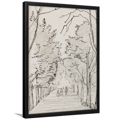 Vintage Landscape Prints Landscape Sketch Vintage Framed Art Print Wall Decor