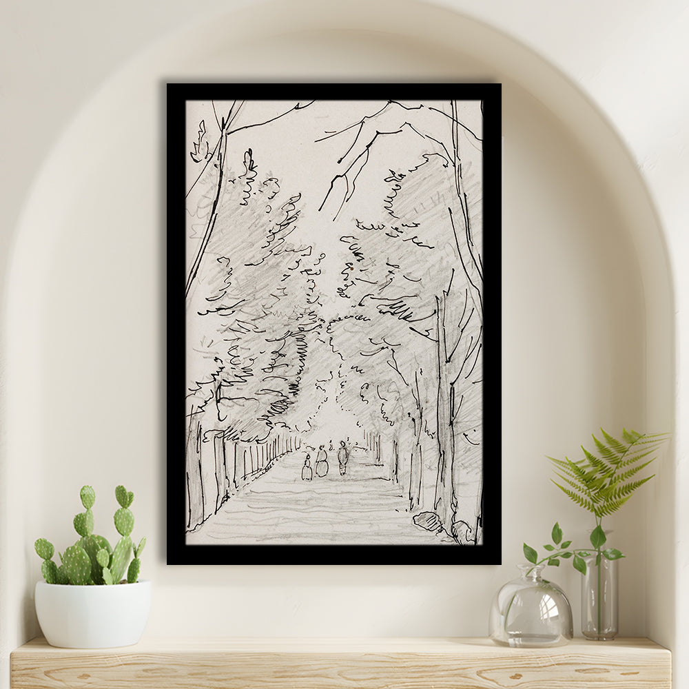 Vintage Landscape Prints Landscape Sketch Vintage Framed Art Print Wall Decor