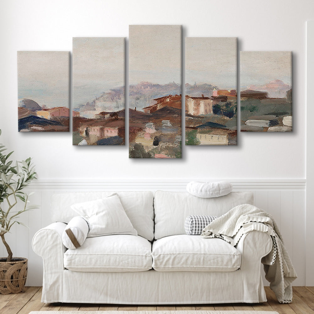 Vintage Landscape Prints Mixed Canvas Print Wall Art, Abstract Oil Painting, Ready to hang